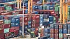 Containers for export are stacked in a container yard at a port in Pyeongtaek, Gyeonggi, on May 9. [NEWS1]