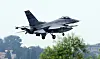 An F-16 fighter jet lands at Osan Air Base in Pyeongtaek, Gyeonggi, on Aug. 18 during the Ulchi Freedom Shield exercise. [NEWS1]