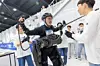 KAIST athlete and researcher Kim Seung-hwan competes in the 3rd Cybathlon's Exoskeleton Race in Switzerland on Sunday. [KAIST]