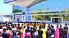 North Korean officials and attendees clap during a ceremony marking the opening of Tumen River Station in Seonbong District of Rason, North Korea, on May 28. [NEWS1]