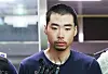 Choi Won-jong, the suspect in the stabbing rampage in Bundang, Gyeonggi, last week, speaks to reporters in front of Seongnam Sujeong Police Station in Gyeonggi, as police handed his case to prosecution Aug. 10, 2023. [YONHAP]