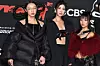 From left, Audrey Nuna, Ejae and Rei Ami from 'KPop Demon Hunters' appear at the MTV Video Music Awards in Elmont, N.Y., on Sept. 7. [AP/YONHAP]