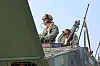 U.S. Marines conduct checks on an amphibious combat vehicle at a beach in Pohang, North Gyeongsang, on Sunday before the start of the Ssangyong joint landing exercise. [YONHAP]