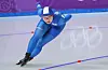 Park Seung-hi competes in the women's 1,000-meter speed skating event at the 2018 PyeongChang Winter Olympics at Gangneung Speed Skating Stadium in February 2018 in Gangneung, Gangwon. [YONHAP]