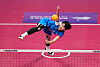Korea's Wi Ji-seon serves the ball during a women's regu preliminary match against Myanmar on Thursday at the Hangzhou Asian Games. [XINHUA]