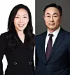NC America's new CEO, Jin Jeong-hee, left, and NCsoft's co-CEO Park Byung-moo, who also heads NC West [NCSOFT]