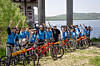 Members of an inaugural ″Eco-Challengers″ cohort participate in an environmental activity along the Han River in an undated photo. [GLOBAL CIVIC SHARING]