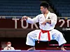 Korea's Park Hee-jun competes at the men's kata bronze medal match at the 2020 Tokyo Olympics in August 2021. [YONHAP]
