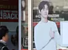A Homeplus advertisement featuring actor Kim Soo-hyun is pasted at the entrance of the supermarket chain's branch in Seoul on March 13, 2025. [NEWS1]