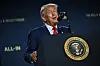 U.S. President Donald Trump delivers remarks at the ″Winning the AI Race″ AI Summit at the Andrew W. Mellon Auditorium in Washington on July 23. [AFP/YONHAP]