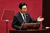 President Lee Jae Myung speaks during an announcement of the 2026 government budget at the National Assembly in Yeouido, western Seoul on Nov. 4. [JOINT PRESS CORPS]