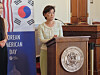 Rep. Young Kim speaks during an event celebrating Korean American Day in Washington on Jan. 9. [YONHAP]