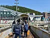 Visitors disembark the ship from Mokpo, at Yeri Port in Heuksan Island [LEE JIAN]