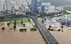 The riverside areas along the Taehwa River in Ulsan are submerged due to heavy rain on July 19. [ULSAN FIRE HEADQUARTERS]