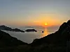 Sunset from Sangra Peak along the coastal road in Heuksan Island [LEE JIAN]