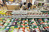 The photo shows a frozen dumpling display at a large supermarket in Seoul on March 9. [YONHAP]