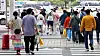 Travelers arrive at the domestic arrivals hall of Gimpo International Airport in Gangseo District, western Seoul, on May 6, 2024, the final day of the Children's Day holiday. [YONHAP]