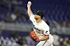 Miami Marlins starting pitcher Yonny Chirinos throws during the first inning of a baseball game against the New York Mets on July 22 in Miami. [AP/YONHAP]