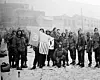 Dutch soldiers in Daegu on Dec. 4, 1950, waiting for the train to the front lines. [DIRK FREDERIK HERMANS]