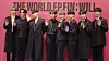 Boy band Ateez poses for photos during a press conference for its second full-length album ″The World Ep.Fin: Will″ on Friday, held at the Andaz hotel in southern Seoul. [KIM MYEONG-JI]