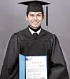 Muhammad Naufal Bin Omar poses for a photo with his graduation certificate at Semyung University in Jecheon, North Chungcheong. [MUHAMMAD NAUFAL BIN OMAR]