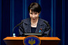 Japanese Prime Minister Sanae Takaichi speaks during a press conference at the prime minister's office, in Tokyo, Japan, on Oct. 21. [REUTERS/YONHAP]
