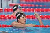 Kim Woo-min celebrates after the men's 400-meter freestyle final at the World Aquatics Championships 2024 in Doha, Qatar on Sunday. [XINHUA/YONHAP]