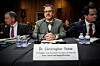 Christopher Yeaw, center, arrives to a Senate Foreign Relations Committee confirmation hearing on his nomination to be an assistant Secretary of State on Nov. 19, 2025, on Capitol Hill in Washington. [AP/YONHAP]