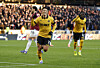 Wolverhampton Wanderers forward Hwang Hee-chan celebrates scoring during a Premier League match against West Ham at Molineux Stadium in Wolverhampton, England on Jan. 3. [REUTERS/YONHAP]