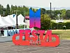 The BTS Festa logo is displayed at Kintex during the 2025 BTS Festa In-person Event on June 13. [DANIELA GONZALEZ PEREZ]