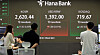 Employees monitor stock and currency markets at Hana Bank’s headquarters dealing room in Jung District, central Seoul, on May 20. [YONHAP]