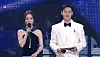 Actor Han Ji-min, left, speaks, alongside Lee Je-hoon, during the 46th Blue Dragon Film Awards on Nov. 19. The two actors hosted this year's ceremony. [SCREEN CAPTURE]