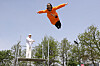 A trampoline demonstration ahead of a circus to be held on Nodeul Island in Yongsan District, central Seoul, is seen on May 2. [YONHAP]