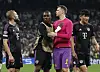 Bayern Munich's Konrad Laimer, left, Mathys Tel, Manuel Neuer and Kim Min-jae look dejected after losing 4-3 on aggregate to Real Madrid in the semifinals of the UEFA Champions League on Wednesday in Madrid, Spain. [REUTERS/YONHAP]