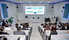 Kim Dong-hwan, president of Seoul National University of Science and Technology, talks about Korea's AI industry at Kazhakstan's Korkyt Ata Kyzylorda University during his visit to the Kazakh university between April 16 and 18. The Korean university, along with six others, will be inviting students from abroad to Korea to learn and participate in career training programs. [SEOUL NATIONAL UNIVERSITY OF SCIENCE AND TECHNOLOGY]