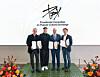 From left: Republic Records CEO Monte Lipman, Presidential Committee on Popular Culture Exchange Chairman Park Jin-young, The Raine Group Partner Fred Davis and Penske Media Corporation CEO Jay Penske pose for a photo during an appointment ceremony held on Jan. 29. [MINISTRY OF CULUTRE, SPORTS AND TOURISM]
