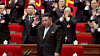 North Korean leader Kim Jong-un is seen during the Workers' Party's Ninth Party Congress held in Pyongyang on Feb. 22, in this screengrab from the state-run Korean Central Television. [YONHAP]