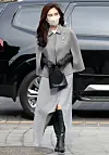 Hotel Shilla CEO Lee Boo-jin appears wearing a gray jacket and skirt at a wedding in 2023. [NEWS1]