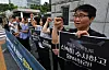 Civic groups hold a protest in front of the main gate of the Seoul High Court in Seocho District, southern Seoul, demanding for a comprehensive investigation into the allegations regarding former President Yoon Suk Yeol's involvement in sending drones to North Korea last year. [NEWS1]