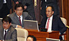 People Power Party floor leader Choo Kyung-ho, right, is seen at the National Assembly in Yeouido, western Seoul, on Saturday afternoon. [NEWS1]