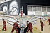 A mural depicting oil workers of Venezuelan state oil company PDVSA is pictured near the company's headquarters, in Caracas, Venezuela, on May 14, 2025. [REUTERS/YONHAP]