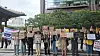 Survivors and activists hold placards calling for the abolition of the statute of limitations on familial sexual violence in front of Kyobo Bookstore's Gwanghwamun branch in Jongno District, central Seoul, on June 28. [OH SO-YEONG]