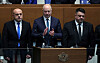 Newly appointed Bulgarian Prime Minister Rosen Zhelyazkov and his ministers take an oath after the new government was voted in the parliament in Sofia, Bulgaria, on Jan. 16. [REUTERS/YONHAP]