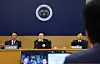 President Lee Jae Myung listens to remarks by Deputy Prime Minister for Social Affairs and Education Minister Choi Gyo-jin during the 42nd Cabinet meeting at the government complex in Sejong on Sept. 16. [YONHAP]