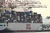 A container ship is moored at the port of the port of New York & New Jersey in Elizabeth, New Jersey, on May 12. [AP/YONHAP]
