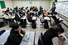 Students prepare to take 2025 College Scholastic Ability Test at a high school in Jongno District, central Seoul, on Sept. 18. [JOINT PRESS CORPS]