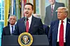Director of Medicare and Deputy Administrator of CMS Chris Klomp speaks after U.S. President Donald Trump announced a deal with Pfizer to sell drugs at lower prices, in the Oval office of the White House in Washington on Sept. 30. [REUTERS/YONHAP]