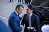 U.S. Defense Secretary Pete Hegseth, left, welcomes Japanese Defense Minister Shinjiro Koizumi to the Pentagon, on Jan. 15 in Washington. [AP/YONHAP]
