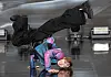 Member Choi Seo-hyun of boy band Newbeat pulls off b-boy moves during the band's debut showcase held on March 24 at the Ilchi Art Hall in southern Seoul. [NEWS1]