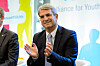 France's Laurent Freixe, then executive vice president at Nestlé headquarters, applauds during an event in Vevey, Switzerland, Sept. 18, 2014. [AP/YONHAP]